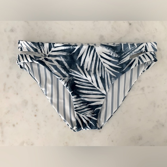 Splendid Other - Splendid Women’s Side Cutout Swimsuit Bikini Bottom, Stormy Story Blue, XS